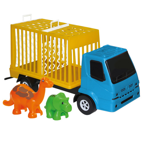 Caminhão Dino Truck - Carroceria Gaiola e 2 Dinossauros Inclusos