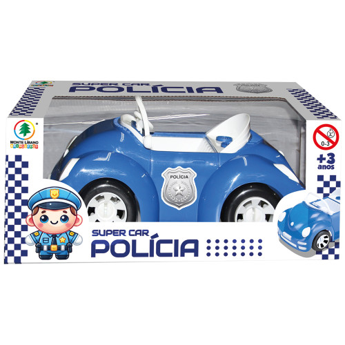 Carro Supercar Polícia - Veículo e Boneco Policial