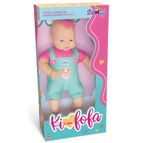 Boneca Ki-Fofa Branca 30a cm Nova Toys com Mamadeira e Chupeta