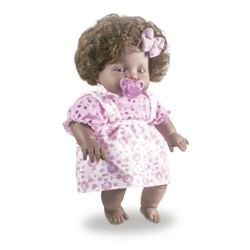 Boneca as Beneditas Negra 31a cm Nova Toys com Chupeta e Vestido