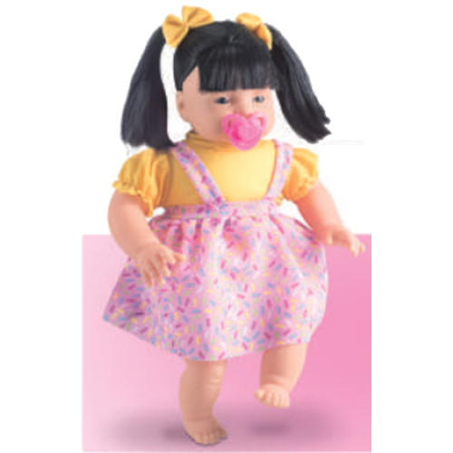 Boneca Benedita Cabelo Liso Preto Com Chupeta Nova Toys 30cm Boneca Benedita Cabelo Liso Preto Com Chupeta Nova Toys 30cm