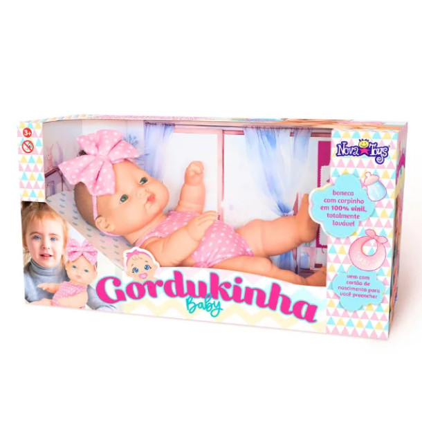Boneca Gordukinha Baby Branca 38cm Nova Toys