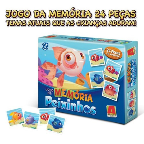 Memória Peixinhos Jogo da Memória 24 Peças Algazarra Infantil