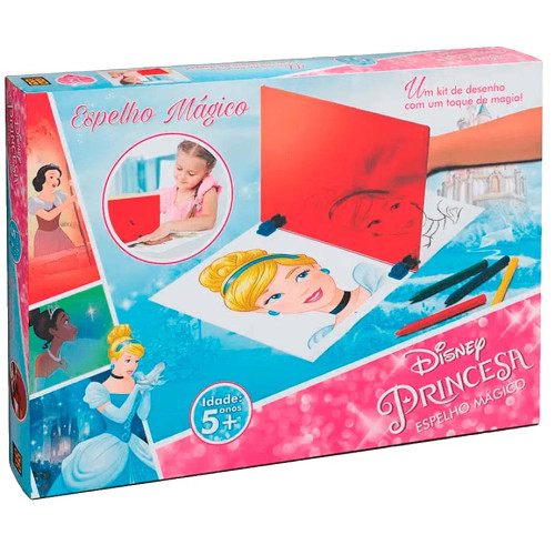 Espelho Mágico Princesa Disney Kit de Desenho Grow Aprenda a Desenhar