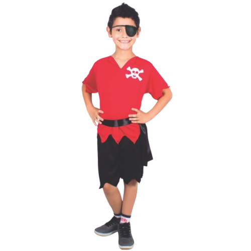Fantasia Pirata Infantil Tamanho M Menino Brink Model Festa