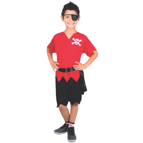 Fantasia Pirata Infantil Tamanho M Menino Brink Model Festa