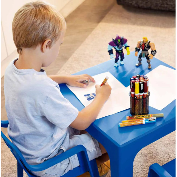 Mesinha Mor Kids Azul Infantil Quadrada Plastico Resistente 40kg