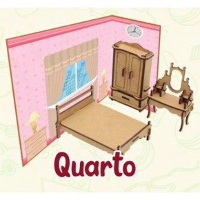 Móveis para Casa de Bonecas 3D Quarto