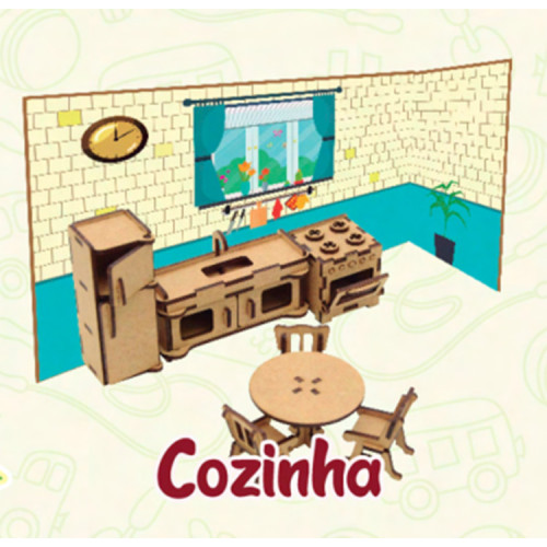 Móveis para Casa de Bonecas 3D Cozinha Móveis para Casa de Bonecas 3D Cozinha