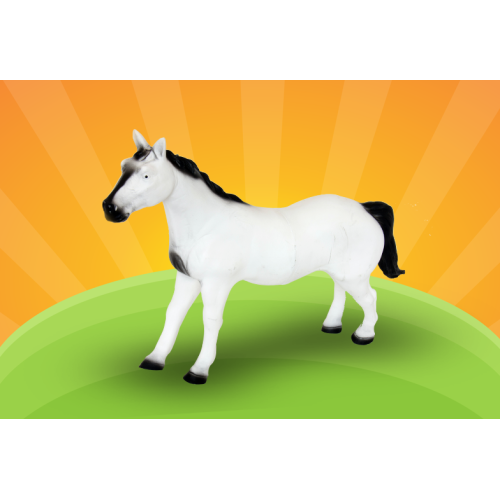 Cavalo Branco Vinil Grande 35cm Brinquedo Fazenda DB Play