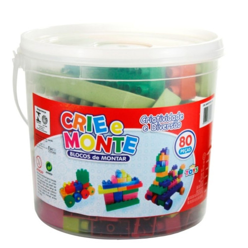 Crie e Monte com 80 pçs Pote Crie e Monte com 80 pçs Pote
