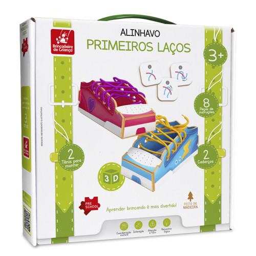 Alinhavo Primeiros Laços Brincadeira de Criança Madeira Coordenação Motora