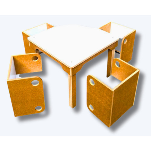 Mesa Com 4 Cadeiras MDF
