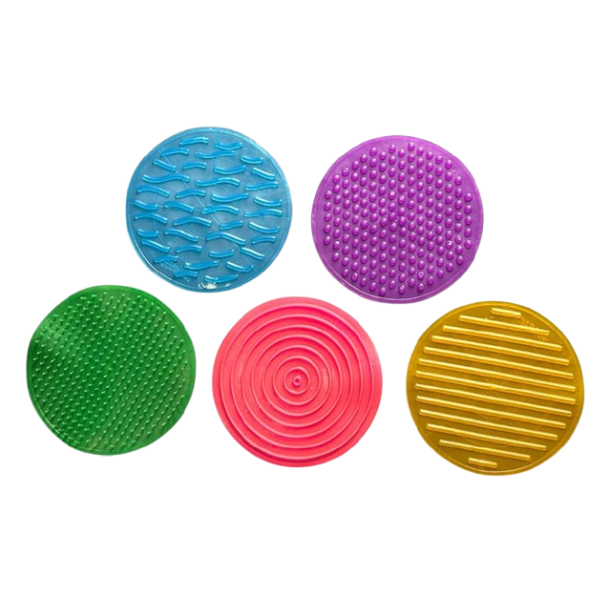 Tapete Sensorial Kit Em Silicone Com 5 Peças 25cm