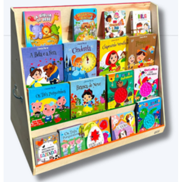 Estante de Livros Expositora Montessori Em Madeira