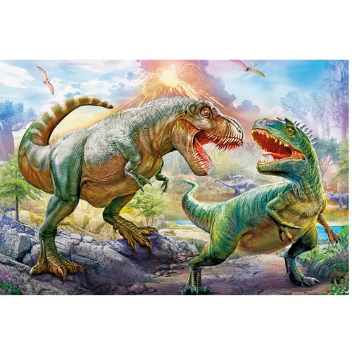Puzzle 200 pçs Batalha dos Dinossauros Quebra Cabeça Grow Infantil