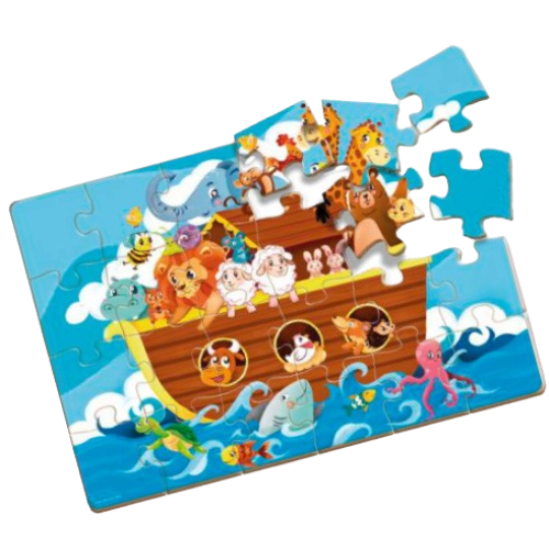 Quebra-Cabeça 24 pçs Arca de Noé madeira