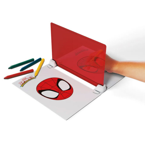 Espelho Mágico Spidey Kit de Desenho Espelho Homem Aranha Grow com Giz de Cera