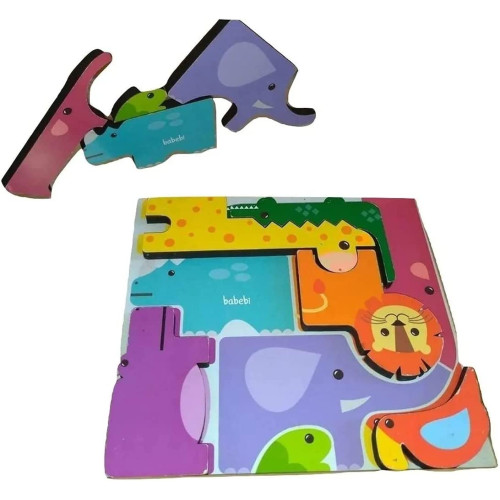 Monte e Empilhe Safari Jogo De Empilhar E Encaixe Animais Safari Madeira Babebi