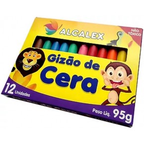 Giz de Cera Grosso 12 Cores