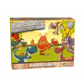 Quebra-Cabeça 30 peças Madeira - Dinossauros