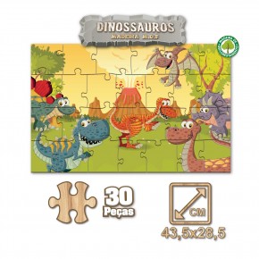 Quebra-Cabeça 30 peças Madeira - Dinossauros