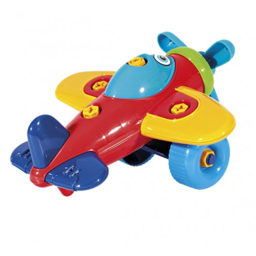 Avião Didático De Montar Colorido Poliplac Didatico Com Acessorios