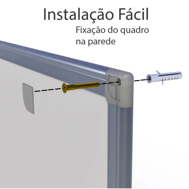 Lousa Quadro Branco UV Alumínio 200x120cm 2 Unidades Aluminio Profissional Escolar