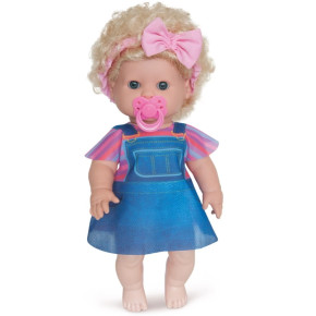 Boneca Danadinhas Milk Loira Cabelo Crespo Com Chupeta 34cm