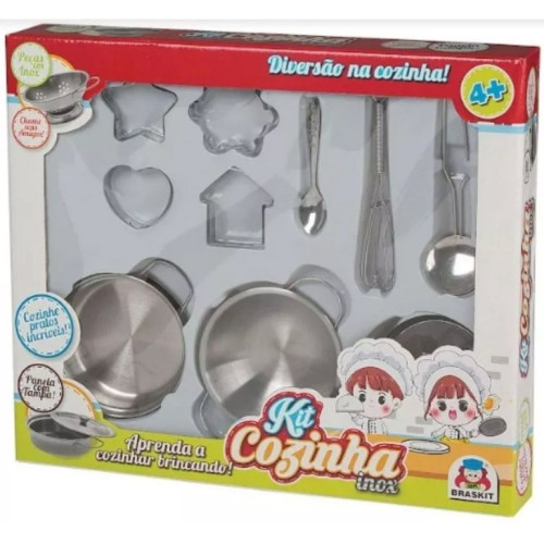 Kit Cozinha Inox - Forminhas Braskit Panelinhas E Fue 10 Pecas