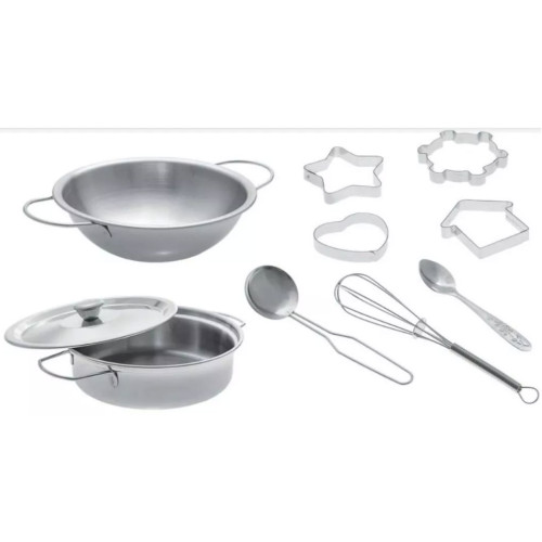 Kit Cozinha Inox - Forminhas Braskit Panelinhas E Fue 10 Pecas