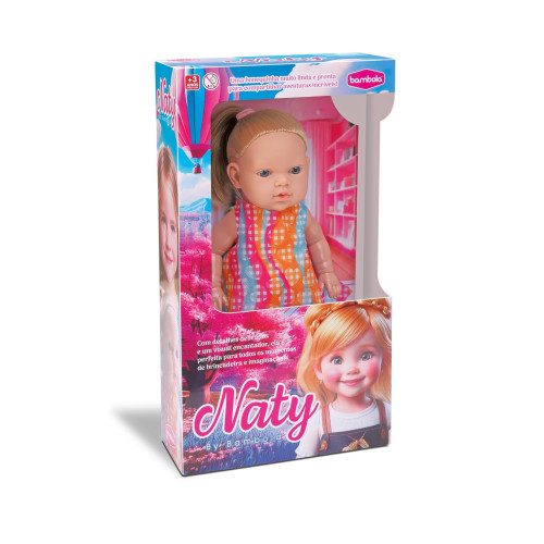 Boneca Naty Com Cabelo Bambola 34cm Original Com Roupinha e Vinil Macio 