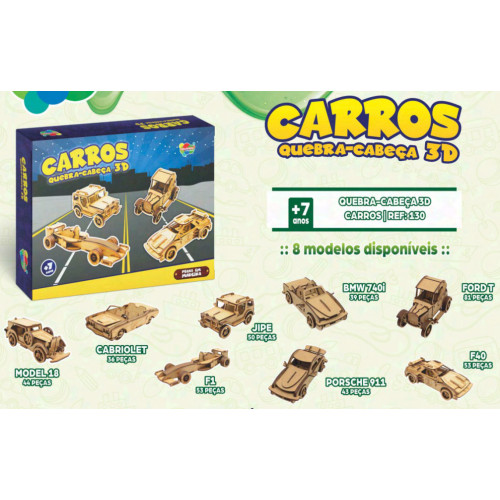 Quebra-Cabeça 3D Carros