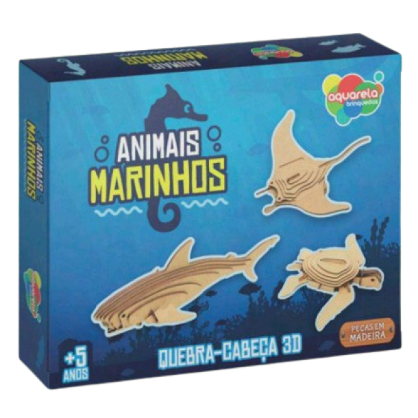 Quebra-Cabeça 3D Animais Marinhos Unid Sortido