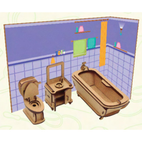 Móveis para Casa de Bonecas 3D Banheiro Móveis para Casa de Bonecas 3D Banheiro
