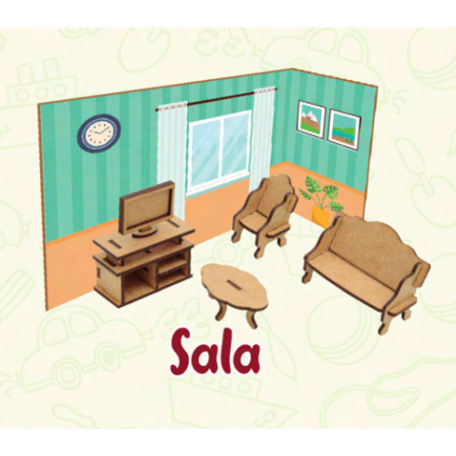 Móveis para Casa de Bonecas 3D Sala Móveis para Casa de Bonecas 3D Sala