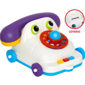 Maxphone Solapa Telefone Mercotoys Cofrinho e Carrinho de Puxar com Discador