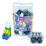 Blocão com 60 pçs Blocos De Montar Infantil Com Rodinhas