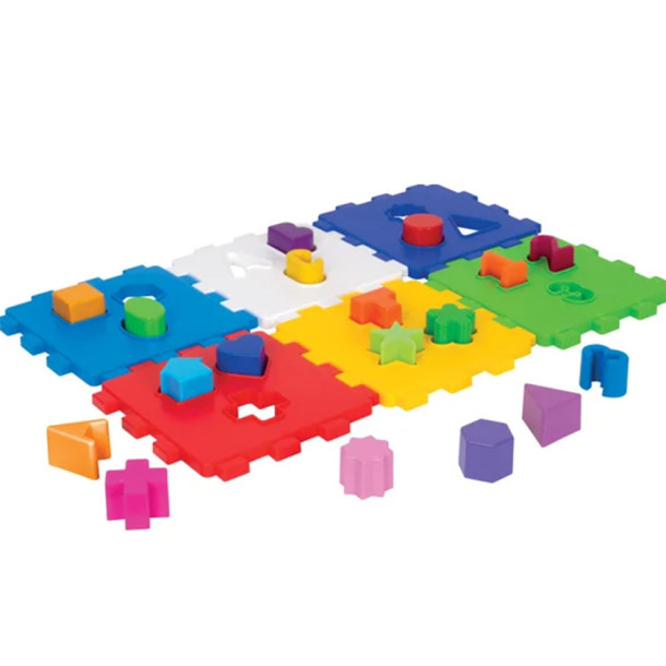Cubo Didatico Solapa Grande Mercotoys 18 Pecas de Encaixar Vira Tapete
