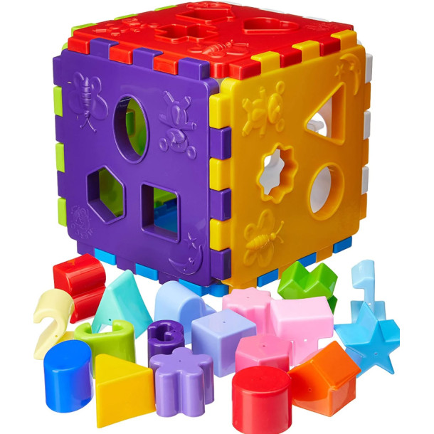 Cubo Didatico Solapa Grande Mercotoys 18 Pecas de Encaixar Vira Tapete