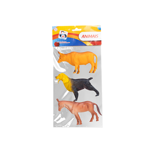 Kit Animais da Fazenda PVC Grande 3 pçs