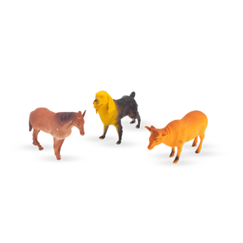 Kit Animais da Fazenda PVC Grande 3 pçs