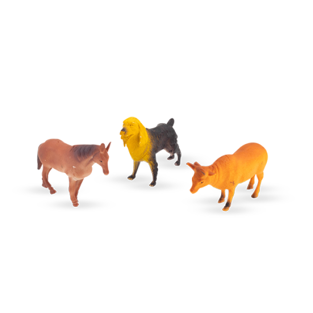 Kit Animais da Fazenda PVC Grande 3 pçs