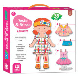 Alinhavos Veste e Brinca Brinquedo Educativo Madeira 37 Peças