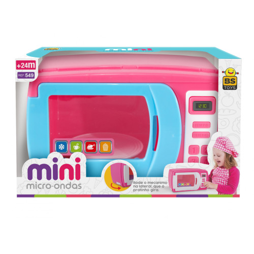 Micro-ondas Mini De Brinquedo Com Prato Giratório BS Toys