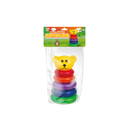 Meu Ursinho Brinquedo Educativo com Argolas de Empilhar Pica Pau
