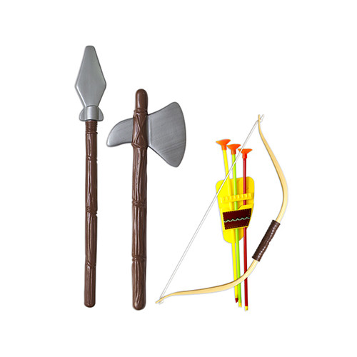 Índio Guerreiro Mod. Grande Kit Pica-Pau Com Arco Flecha E Espada