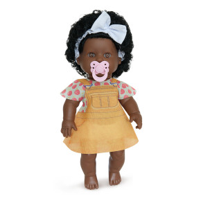Boneca  Coleção Danadinhas Negra Milk Com Chupeta e Roupa Estilosa 34cm