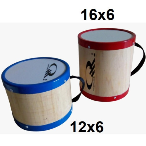 Tambor Infantil 12x6 Surdo Baby Infantil Quirino Madeira com Baqueta